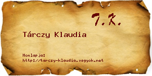Tárczy Klaudia névjegykártya
