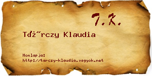 Tárczy Klaudia névjegykártya