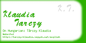 klaudia tarczy business card