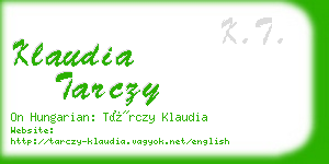 klaudia tarczy business card